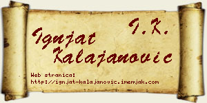 Ignjat Kalajanović vizit kartica